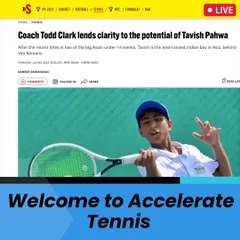 This news article highlights the success of our mentorship, featuring our trainee Tavish Pahwa, Asia's top-ranked Indian boy, training under Coach Todd Clark. It's a testament to our ability to identify potential and provide the elite guidance necessary to create champions.