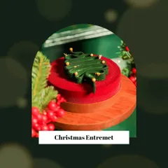 Our special Christmas Entremet, featuring a chocolate tree on a red velvet base. A merry and delicious treat for your holiday table.