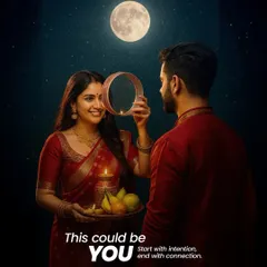 This could be you. Celebrating Karva Chauth together, a timeless tradition of love and devotion. When you meet with the right intention, these moments become your reality.