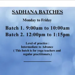 Information on our Sadhana Batches. These are for regular practitioners and yoga teachers who want to deepen their practice with Ashtanga Vinyasa, inversions, and backbends.