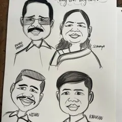 "They Love They Care." A heartwarming family portrait featuring parents and their two sons, capturing the love in the family.