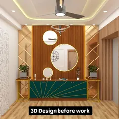 This is the 3D design I presented to the client for their crockery unit and partition wall. Visualizing the design first helps ensure the final result is exactly what you want.