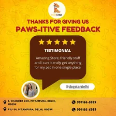 I am so grateful for all the "paws-itive" feedback from my amazing customers. Knowing I can provide everything for your pet in one place is why I started Dogstar.