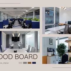 Every project begins with a clear vision. This mood board for the Link Legal office project showcases the color palette, furniture styles, and material choices that guided the entire renovation, ensuring a consistent and professional aesthetic throughout the space.