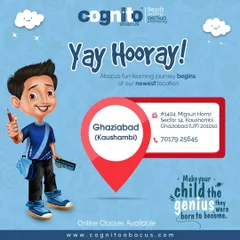 Announcing our center in Ghaziabad (Kaushambi). We also offer online classes for this location, providing flexibility for parents and students with busy schedules.