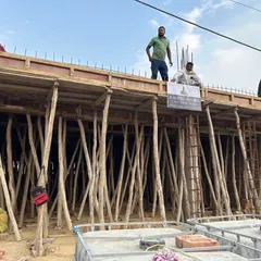 A proud moment on site as the formwork for a roof slab is being prepared. Seeing our designs start to take physical shape is one of the most rewarding parts of the job.