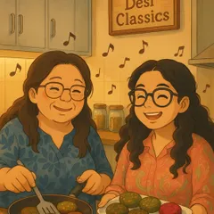 This is us, a mother-daughter duo, in our happy place. We started Desi Classics to share our nani and dadi’s recipes, and every dish is made with the same love and care as the food from our own home kitchen.
