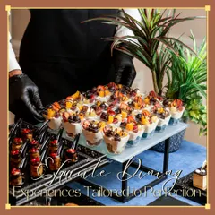Our exquisite dining experiences are tailored to perfection. These individual fruit and cream cups are a light, refreshing, and elegant dessert option, perfect for any celebration.