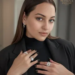 It is an honor to see my creations, like these diamond rings and earrings, worn with such grace by the talented Sonakshi Sinha. This moment captures the essence of modern elegance and the star power inherent in finely crafted jewels.