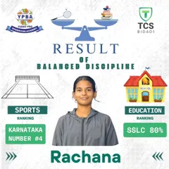 Meet Rachana, a perfect example of balanced discipline. She holds the #4 rank in Karnataka for badminton while securing a strong 80% in her SSLC exams.