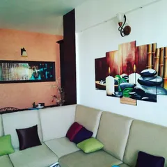 A serene, Zen-themed painting on a set of five canvases. Multi-panel art adds a modern and dynamic feel to the traditional canvas format.