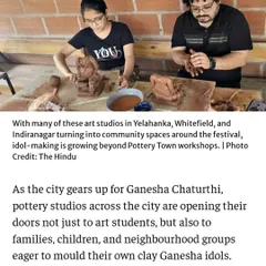 I was so happy and grateful when The Hindu featured our Ganesha idol making workshop. It’s a joy to share this beautiful tradition with so many families and individuals across Bangalore.