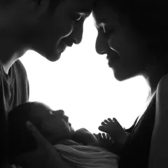 This is what it's all about. The beginning of a new family story, captured in a simple, loving silhouette. These quiet moments are just everything.