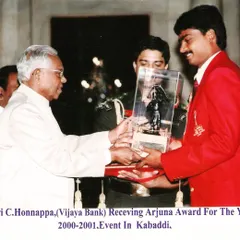 This was the moment I received the prestigious Arjuna Award for Kabaddi for the year 2000-2001 from the then President of India, Shri K.R. Narayanan. It is an honor that I hold very close to my heart.