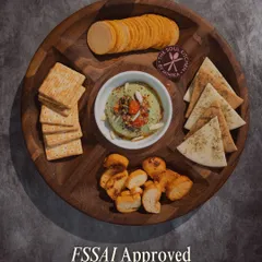 Our FSSAI approval is your assurance of quality and safety. This platter, featuring our Caprese dip with assorted crackers, represents our commitment to trustworthy, homemade food.
