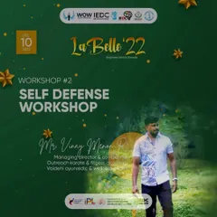 A duplicate of the workshop flyer, emphasizing my role as a managing director and co-founder dedicated to fitness and self-defense education.