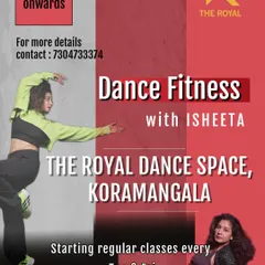 Get ready to sweat with Isheeta! My Dance Fitness classes in Koramangala are designed to be a power packed workout that feels more like a party. This poster gives you a glimpse of the energy she brings to every single session.