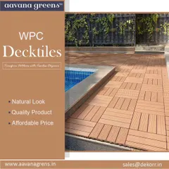 My WPC deck tiles are a great choice for poolside areas. As you can see here, their natural look and texture provide a safe, slip-resistant surface that is also completely waterproof and affordable.