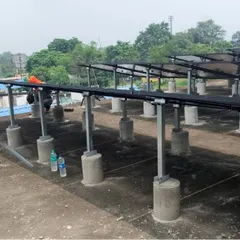 Our team is seen here installing the robust mounting structures for the 2 MW Bokaro project. We use high-grade materials and precise engineering to ensure the system withstands environmental challenges and lasts for decades.