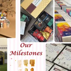 This collage highlights some of our biggest milestones, from creating hampers for high-profile clients to receiving heartwarming testimonials. I'm so grateful for every step of this journey.