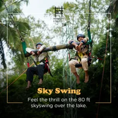 The Sky Swing is an 80-foot drop over the lake. It's a partner activity, so you can share the screams and the incredible views with a friend.