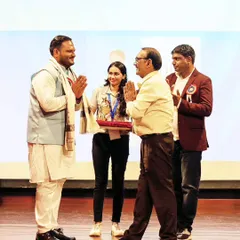 A moment of mutual respect and gratitude at the Ayurveda Innovations Summit. Sharing knowledge with esteemed colleagues and students is one of the most rewarding parts of my work.