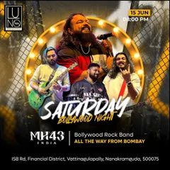 Our poster for a Saturday Bollywood Night at Luno, Hyderabad. We love taking our Bombay rock vibe to different cities.