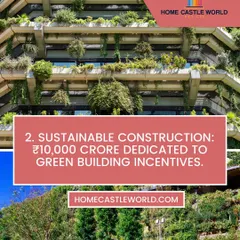 A key highlight is the 10,000 crore dedicated to green building incentives. This aligns perfectly with our focus on sustainable construction and eco-friendly homes.