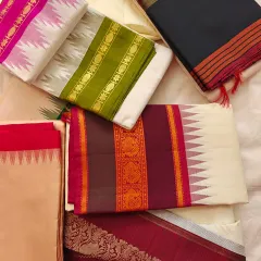 There is a quiet elegance to a well-printed silk saree. For this batch, we carefully curated blocks to match the rhythm of the weave and hand-mixed each color to complement the woven borders, creating a cohesive and lasting piece.