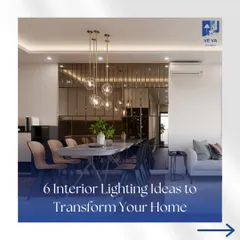 The right lighting can transform your home. This dining area features beautiful pendant lights over the table and recessed ceiling lights, creating a perfect setting for meals.