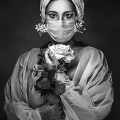 I dedicate this drawing to all the nurses, especially during challenging times. This artwork is a tribute to their hard work and compassion, portraying them as the fine artists of healing that they are.