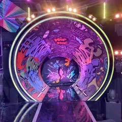 An alternate angle of the graffiti tunnel for "HIPHOP INDIA," showcasing the vibrant colors and lighting. This project involved creating a high-impact entrance for a major dance competition show.