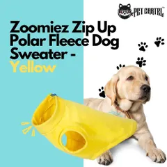 Keep your pooch warm and cozy with this Zoomiez zip-up polar fleece dog sweater. It's easy to put on and provides extra warmth during chilly weather.