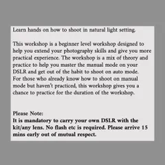 This note explains my teaching approach. My workshops are designed to give you practical experience so you can finally get off 'Auto' mode. We keep theory short and focus on clicking, so you can master your DSLR with confidence.