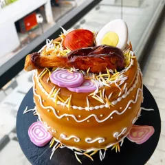Yes, this is a cake! I love a creative challenge, and this hyper-realistic Chicken Biryani cake was a blast to make. Every detail, from the fondant chicken leg and egg to the rice texture, is completely edible, making it a perfect quirky cake for a foodie's birthday.