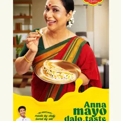 This shot for Del Monte showcases mayonnaise being used with a South Indian dosa. The image captures a joyful, authentic moment, highlighting the product's adaptability in regional cuisines with a warm, inviting feel.