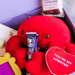 "You're my lobster!" A F.R.I.E.N.D.S themed hamper perfect for your special someone, featuring the iconic lobster plushie, a peephole frame, and Phoebe's grandma's cookies.