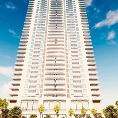 A 3D visualization of an upcoming 35-floor luxury residential tower in Noida. This project is designed to be a modern landmark, offering premium 3-bedroom apartments and an exclusive residents' club, demonstrating our capability in large-scale housing.
