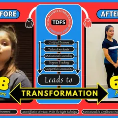 Real results are what we promise and deliver. This is Komal's incredible transformation, going from 68 kg to 62 kg with us. Her journey is a testament to her hard work and our tailored workout programs.