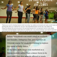 It all began in 2016. Before Nrityakosh was a school, our founder created a structured Oriental course to teach belly dance as a classical form, not just a fitness module. This laid the foundation for our ethos.