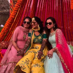 A beautiful, sunny Mehendi ceremony filled with color and laughter. I styled these ladies in vibrant lehengas and suits that complemented the festive decor and celebratory mood.