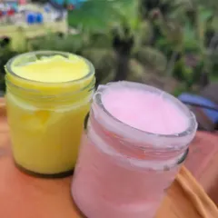 My Fresh Lime and Cherry Blossom Body Yogurts are perfect for summer. They are designed to be used on damp skin right after a shower for long-lasting moisturization without any stickiness.