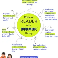 Here’s everything you get when you join the Bukmuk family. We offer a huge collection of over 40,000 books, personalized recommendations from me, flexible plans, and free home delivery in Delhi NCR. It's a sustainable and simple way to keep your child reading.