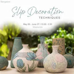On popular demand, our slip decoration technique workshop is back. This course is for students with some beginner experience who want to explore various methods for adding intricate patterns and colors to their work.