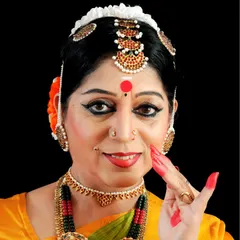 A portrait announcing the Sangeet Natak Akademi Award. This honor is a testament to a lifetime of dedication to Bharatanatyam, and I am immensely grateful for it.