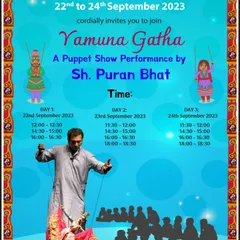 The official poster for our show 'Yamuna Gatha' at the 4th Nadi Utsav, organized by IGNCA. We created this special performance to honour the story of our rivers.