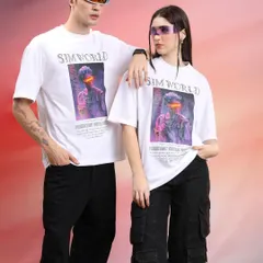A duplicate of the white tee Metaverse look, reinforcing the strong visual concept of the campaign.