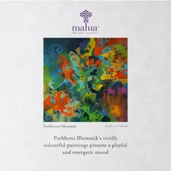 Abstract art offers a pure, emotional experience, and Parbboni Bhowmik's work is a symphony of color. This acrylic on canvas is full of playful energy, perfect for a collector looking to add a dynamic and modern piece to their collection.
