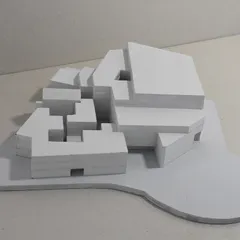 A conceptual massing model helps us explore the fundamental volumes and voids of a building. This abstract study is a critical early step in defining a project's form and its relationship to the site.