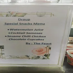 This is an example of a simple yet satisfying special snacks menu I can provide for your office events. It features a balanced selection of watermelon juice, cocktail samosas, sesame chili chicken, and chocolate cupcakes.